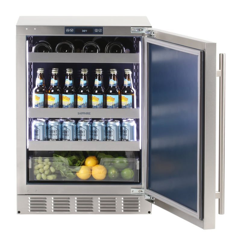 Sapphire Series 5, 24"W, Solid Door, Indoor, Panel Ready, ADA Height, Commercial Refrigerator (SR24PRADA)