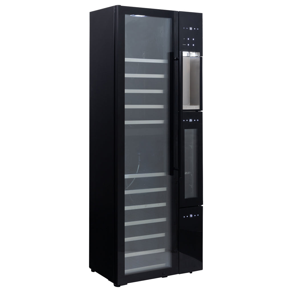 Sapphire 4Pour Wine Bar, Series 3, 4-Bottle Wine Dispenser and Triple Zone Wine Cooler (SW643TZBLK)